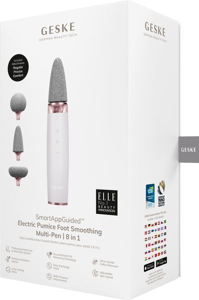 Шлифовальная пилка для стоп с дополнительными насадками GESKE Electric Pumice Foot Smoothing Multi-Pen 8в1 starlight HB0535 фото