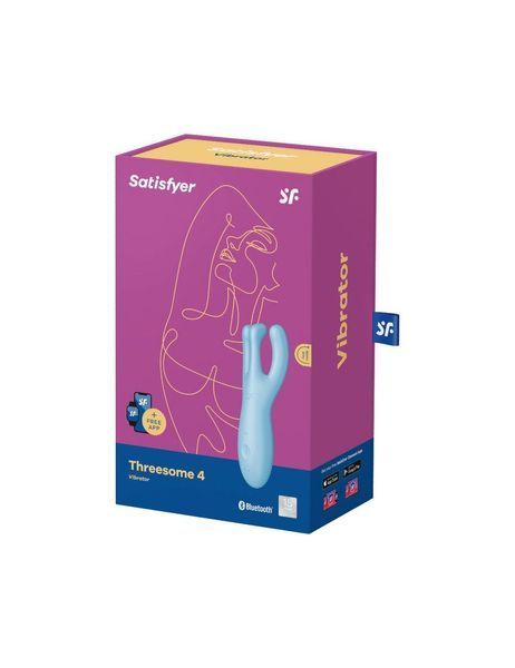 Кліторальний смарт-вібратор Satisfyer Threesome 4 Blue з трьома пальчиками SO6082 фото