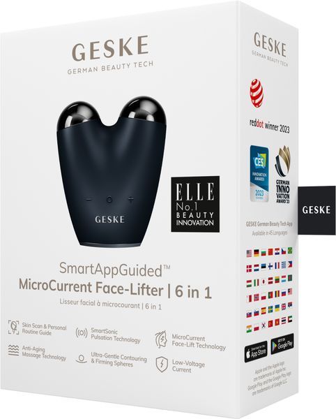 Мікрострумовий підтягувач обличчя GESKE MicroCurrent Face-Lifter 6в1 black HB0139 фото