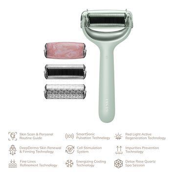 Ролер для голкової мезотерапії обличчя та тіла GESKE MicroNeedle Face&Body Roller 9в1 green HB0213 фото