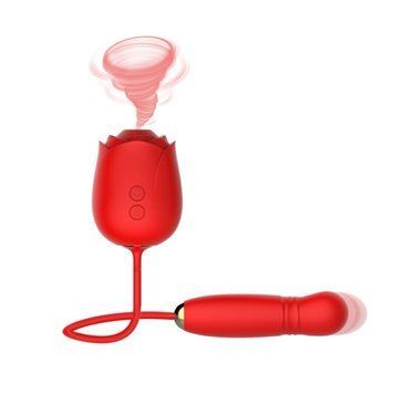 Вакуумний стимулятор у вигляді троянди Every Night Toys з пульсацією, червоний OD-2330MG фото