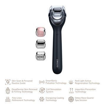 Електронний ролер для обличчя з мікроголками GESKE MicroNeedle Face Roller 9в1 black HB0190 фото