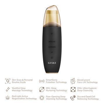 Мікрострумовий скрабер для шкіри та усунення чорних точок GESKE MicroCurrent Skin Scrubber&Blackhead Remover 9в1 gray HB0150 фото