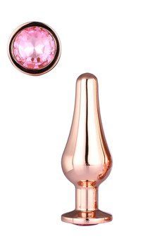 DT21826 анальна пробка конічної форми Dream Toys GLEAMING LOVE ROSE GOLD PLEASURE PLUG S DT21826 фото
