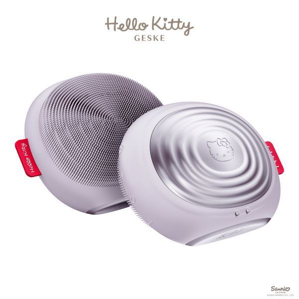 Електронна звукова термо щітка для обличчя GESKE Sonic Thermo Facial Brush 5 в 1 Hello Kitty фіолетовий HB0244 фото