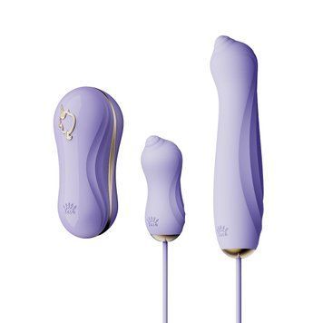 Набір 3в1 Zalo &ndash; UNICORN Set Violet, віброяйце, пульсатор, вакуумний стимулятор SO6687 фото