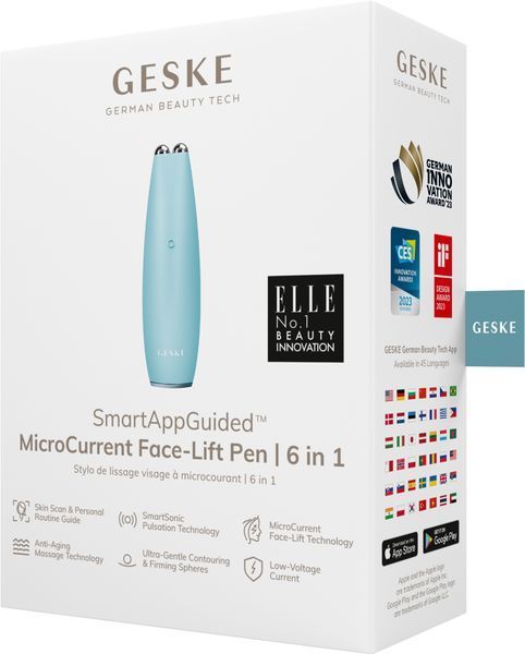 Мікрострумова ручка для підтяжки обличчя GESKE MicroCurrent Face-Lift Pen 6в1 turquoise HB0123 фото