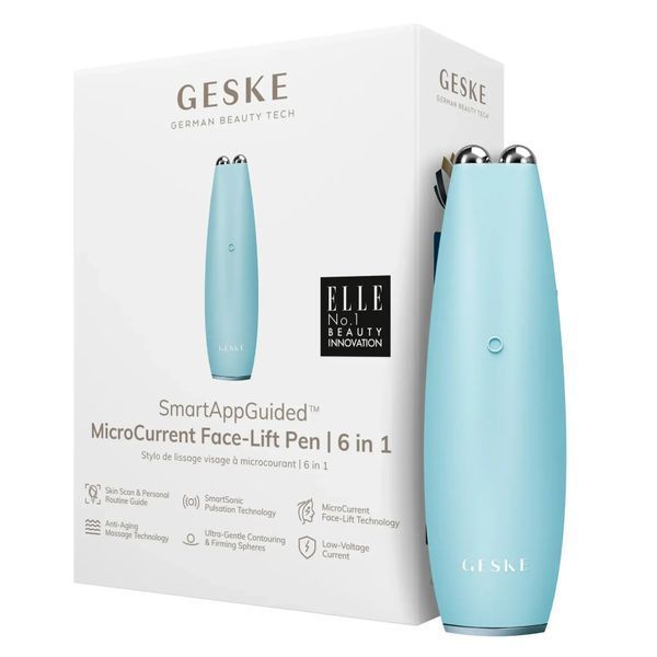 Мікрострумова ручка для підтяжки обличчя GESKE MicroCurrent Face-Lift Pen 6в1 turquoise HB0123 фото