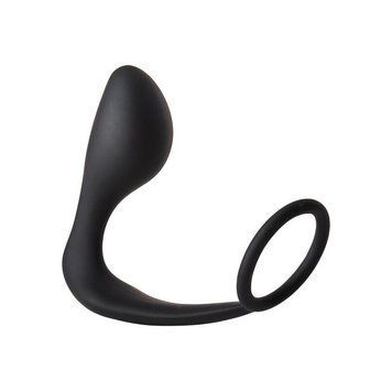 Анальна пробка з еррекційним кільцем FANTASSTIC ANAL PLUG WITH COCKRING BLACK DT22003 фото