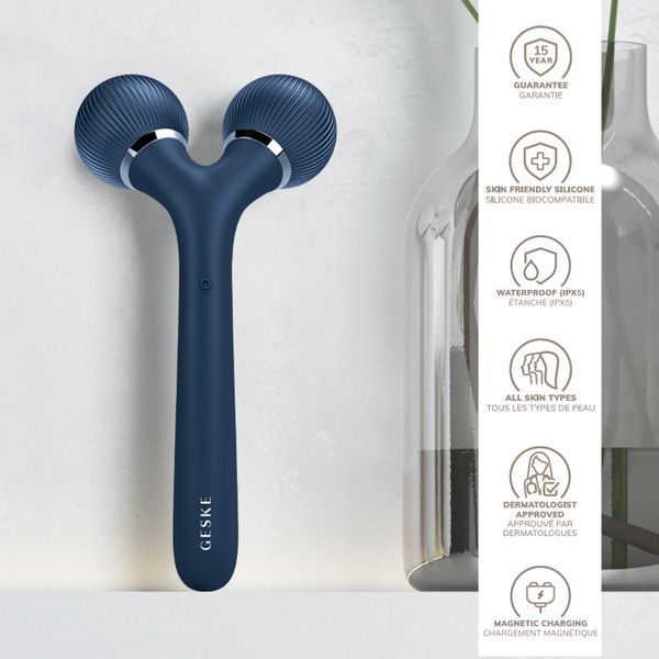 Електронний ультразвуковий ролик для обличчя та тіла GESKE Sonic Facial&Body Roller 4в1 midnight HB0039 фото
