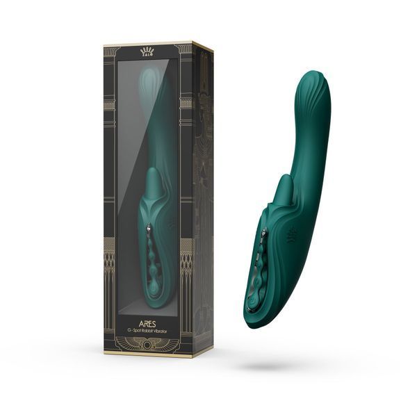 Смарт-вібратор Zalo Ares Turquoise Green, підігрів, 3 мотори, язичок для клітора, стимуляція точки G SX2693 фото