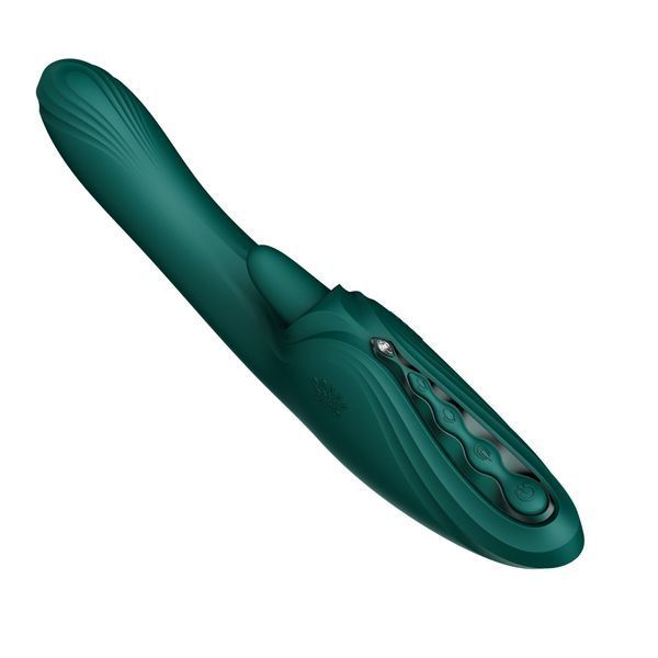 Смарт-вібратор Zalo Ares Turquoise Green, підігрів, 3 мотори, язичок для клітора, стимуляція точки G SX2693 фото