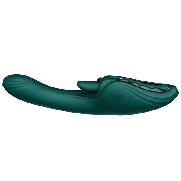 Смарт-вібратор Zalo Ares Turquoise Green, підігрів, 3 мотори, язичок для клітора, стимуляція точки G SX2693 фото