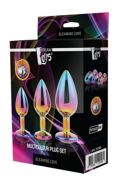 Набір райдужних анальних пробок GLEAMING LOVE MULTICOLOUR PLUG SET DT21784 фото