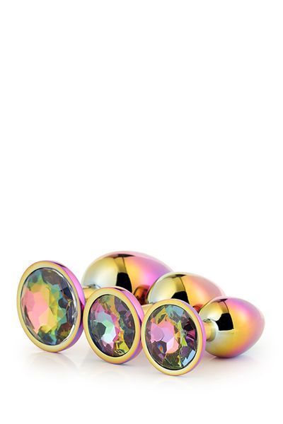 Набір райдужних анальних пробок GLEAMING LOVE MULTICOLOUR PLUG SET DT21784 фото