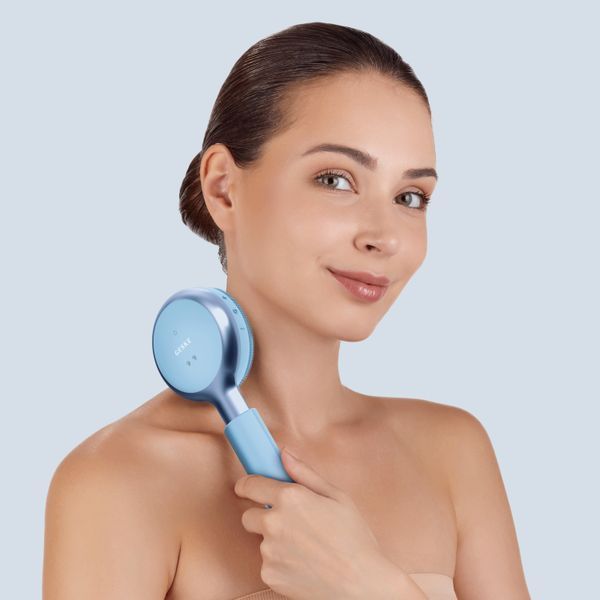 Звукова світлодіодна щітка для всього тіла GESKE Sonic LED Full-Body Brush&Intensive Exfoliator 9в1 aquamarine HB0387 фото