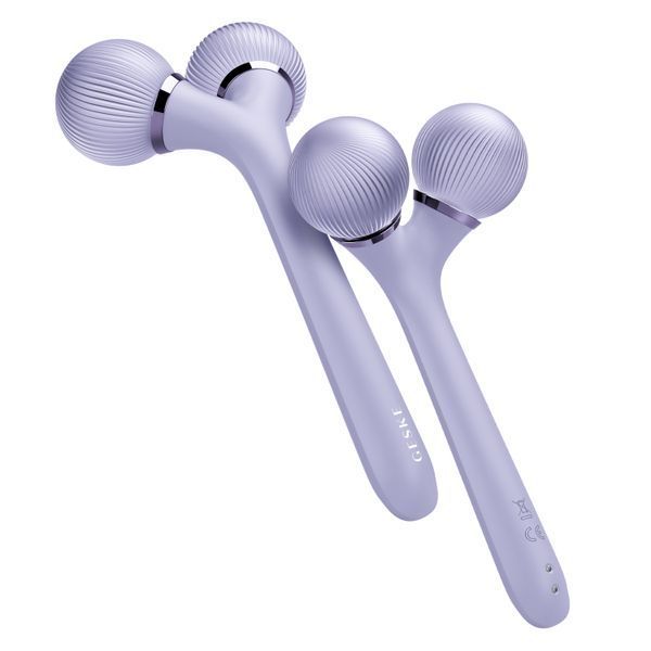 Електронний ультразвуковий ролик для обличчя та тіла GESKE Sonic Facial&Body Roller 4в1 violet HB0039 фото