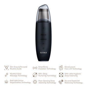 Мікрострумовий скрабер для шкіри та усунення чорних точок GESKE MicroCurrent Skin Scrubber&Blackhead Remover 9в1 black HB0150 фото