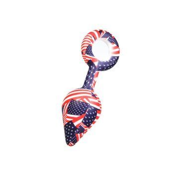 Анальний затор Loveshop Американський прапор зі стопером-кільцем, М 2102 / LXA21S02 фото