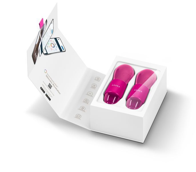 Подвійний масажер для очей GESKE Cool&Warm Duo Eye Massager 7в1 magenta HB0321 фото