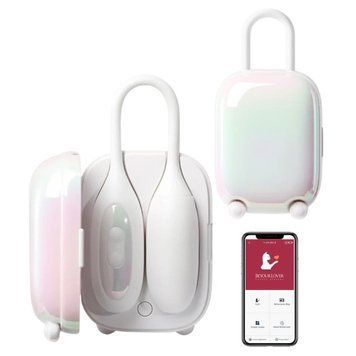 Віброяйце та вакуумний стимулятор для клітора 2 в1 BeYourLover Magic Suitcase в зарядному кейсі, білий BYL1390438 фото