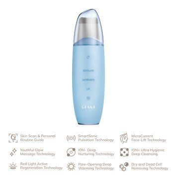 Мікрострумовий скрабер для шкіри та усунення чорних точок GESKE MicroCurrent Skin Scrubber&Blackhead Remover 9в1 aquamarine HB0150 фото