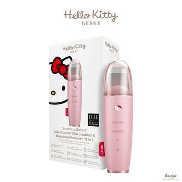 Мікрострумовий скрабер для шкіри та усунення чорних точок GESKE MicroCurrent Skin Scrubber & Blackhead Remover 9 в 1 Hello Kitty рожевий HB0252 фото
