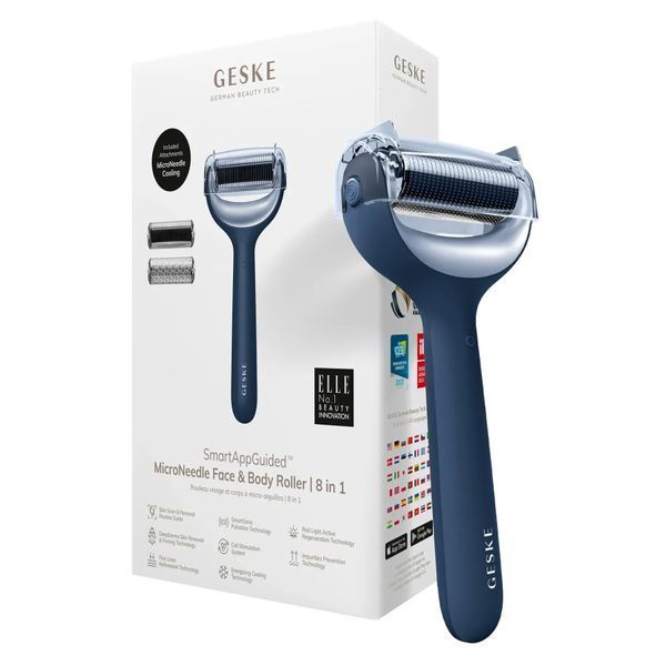 Електронний ролер для обличчя та тіла з мікроголками GESKE MicroNeedle Face&Body Roller 8в1 midnight HB0199 фото