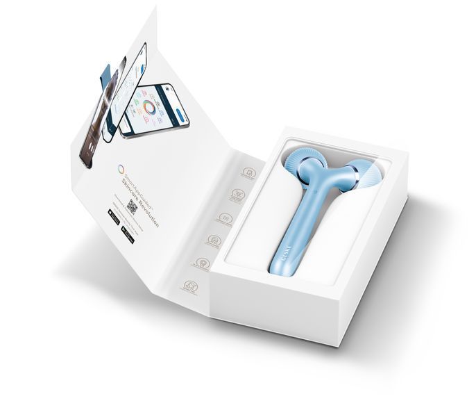Електронний ультразвуковий ролик для обличчя та тіла GESKE Sonic Facial&Body Roller 4в1 aquamarine HB0039 фото