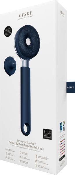 Звукова світлодіодна щітка для всього тіла GESKE Sonic LED Full-Body Brush&Intensive Exfoliator 9в1 midnight HB0389 фото