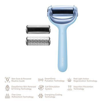 Електронний ролер для обличчя та тіла з мікроголками GESKE MicroNeedle Face&Body Roller 8в1 aquamarine HB0199 фото