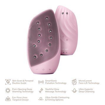 Очищувальна щітка для обличчя GESKE Sonic Thermo Facial Brush&Face-Lifter 8в1 pink HB0093 фото