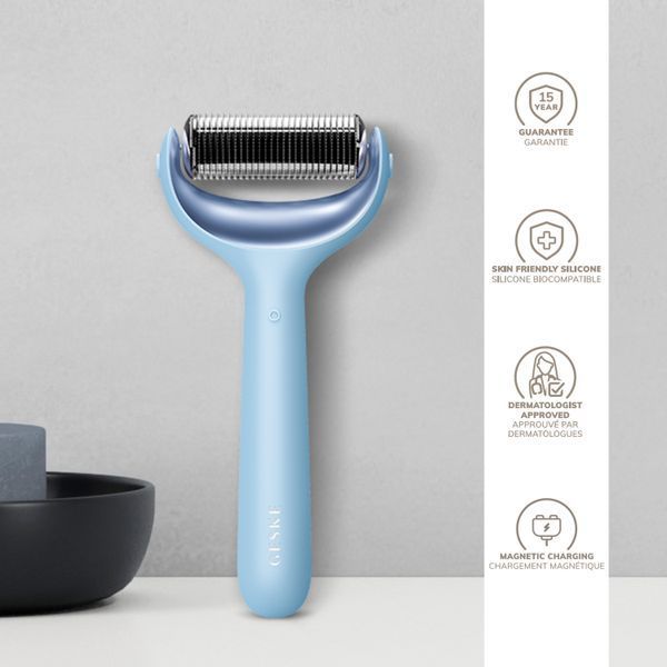 Електронний ролер для обличчя та тіла з мікроголками GESKE MicroNeedle Face&Body Roller 8в1 aquamarine HB0199 фото