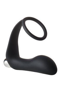 Анальна пробка з еррекційним кільцем FANTASSTIC VIBRATING ANAL PLUG WITH COCKRING BLACK DT22005 фото