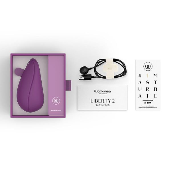 Вакуумний кліторальний стимулятор Womanizer Liberty 2 Purple, 8 режимів, магнітна кришечка SX0523 фото