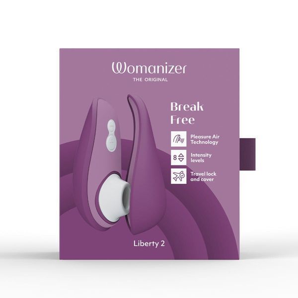 Вакуумний кліторальний стимулятор Womanizer Liberty 2 Purple, 8 режимів, магнітна кришечка SX0523 фото