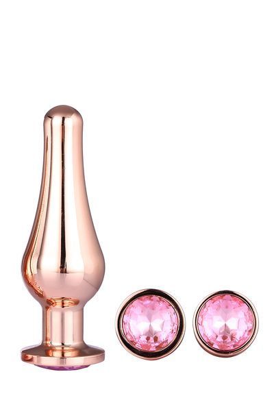 DT21875 набір анальних пробок конічної форми Dream Toys GLEAMING LOVE PLEASURE SET ROSE GOLD DT21875 фото