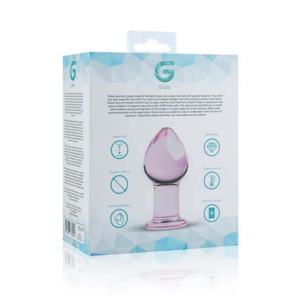 Рожева анальна пробка зі скла Gildo Pink Glass Buttplug No. 27 SO4421 фото