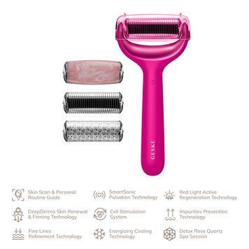 Ролер для голкової мезотерапії обличчя та тіла GESKE MicroNeedle Face&Body Roller 9в1 magenta HB0213 фото