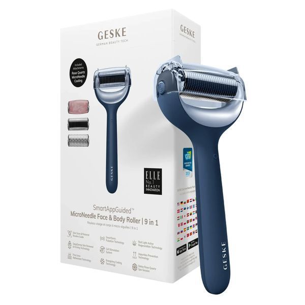 Ролер для голкової мезотерапії обличчя та тіла GESKE MicroNeedle Face&Body Roller 9в1 midnight HB0213 фото