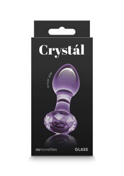 Анальна скляна пробка NS Novelties Crystal, фіолетова NN104767 фото