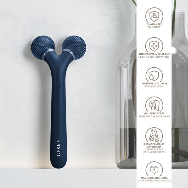 Електронний ультразвуковий ролик для обличчя GESKE Sonic Facial Roller 4в1 midnight HB0184 фото
