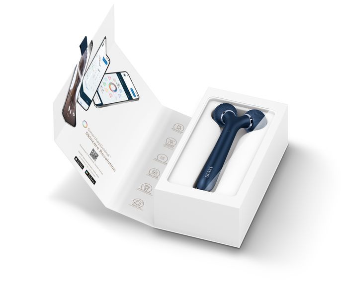 Електронний ультразвуковий ролик для обличчя GESKE Sonic Facial Roller 4в1 midnight HB0184 фото