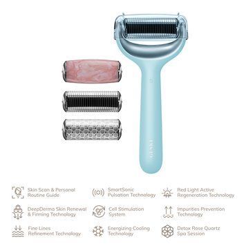 Ролик для голкової мезотерапії обличчя та тіла GESKE MicroNeedle Face&Body Roller 9в1 turquoise HB0213 фото