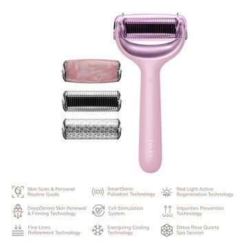 Ролер для голкової мезотерапії обличчя та тіла GESKE MicroNeedle Face&Body Roller 9в1 pink HB0213 фото