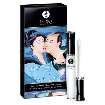 Стимулювальний блиск для губ Shunga LIPGLOSS &ndash; Coconut Water (10 мл), ефект поколювання, холод-тепло SO2555 фото