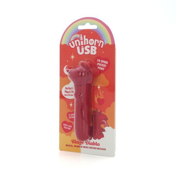 Вібратор-єдиноріжка Unihorn USB Bullet &ndash; Blaze Diablo віброкуля, USB-зарядка, 10 режимів SX2859 фото