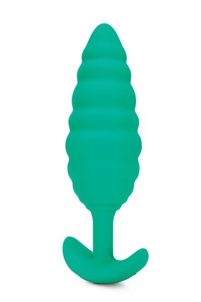 Анальна пробка з вібрацією, рельєфна B-VIBE-TEXTURE PLUG TWIST, зелена 28949 / E28249 фото