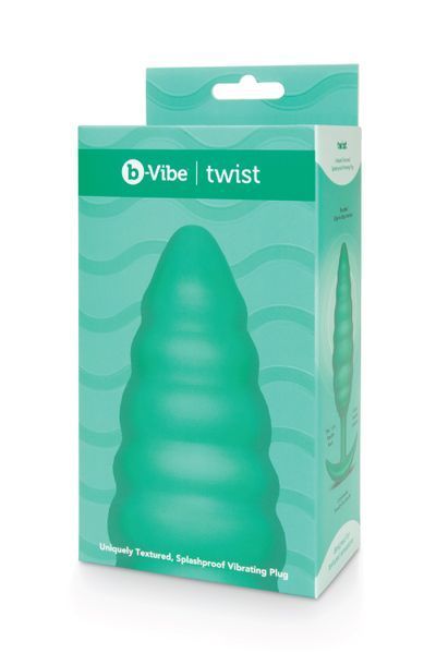 Анальна пробка з вібрацією, рельєфна B-VIBE-TEXTURE PLUG TWIST, зелена 28949 / E28249 фото