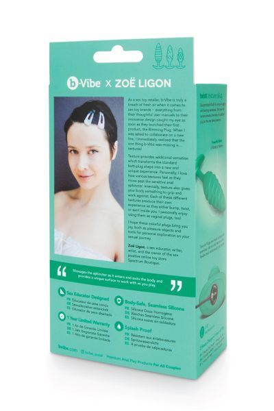 Анальна пробка з вібрацією, рельєфна B-VIBE-TEXTURE PLUG TWIST, зелена 28949 / E28249 фото